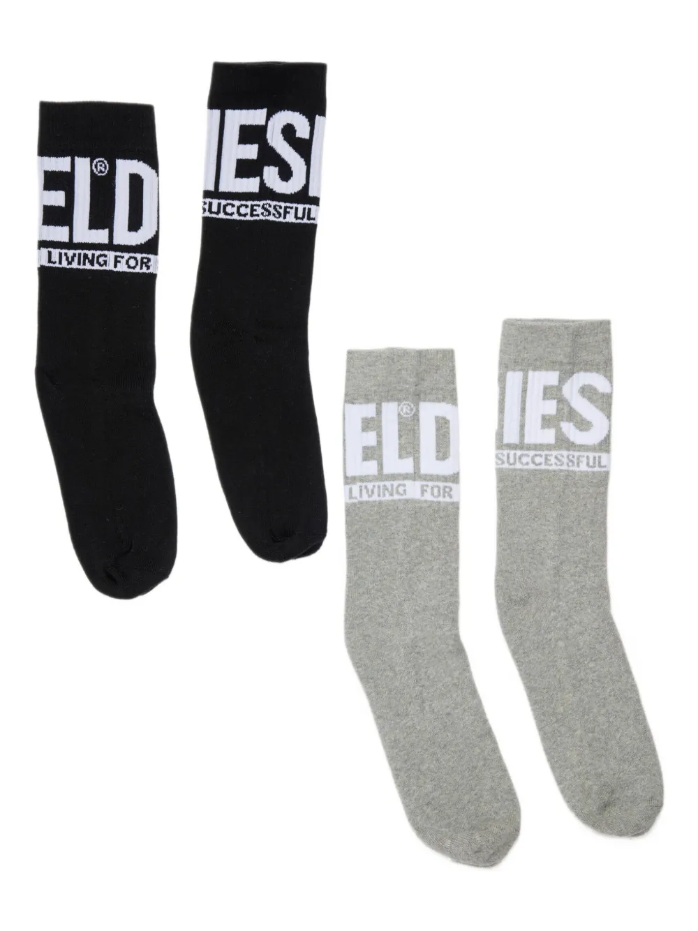 Diesel Kids Calzini a coste con logo (4 pezzi) - Nero