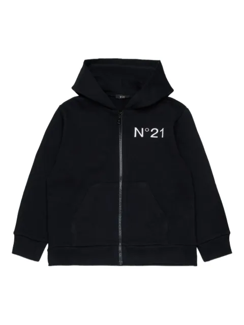 Nº21 Kids zipped cotton hoodie
