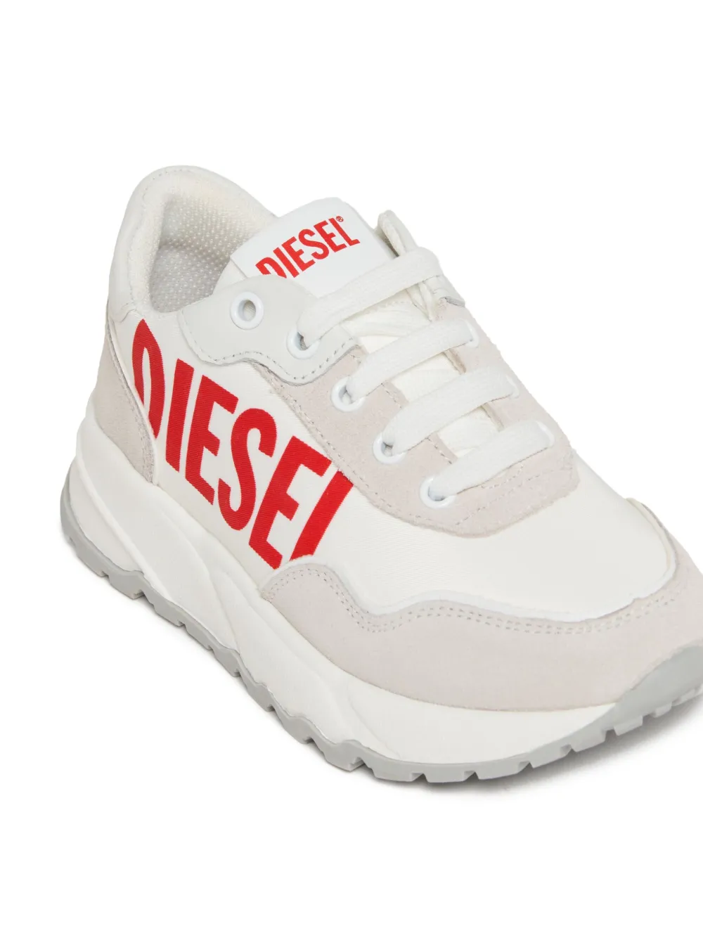 Diesel Kids Sneakers met logo en vlakken Wit