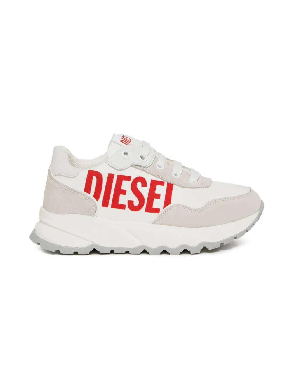 Diesel Kids Sneakers met logo en vlakken - Wit