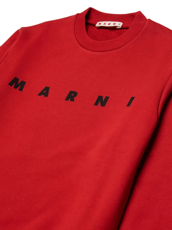 Marni Kids Logo crew-neck Sweatshirt | Red | FARFETCH