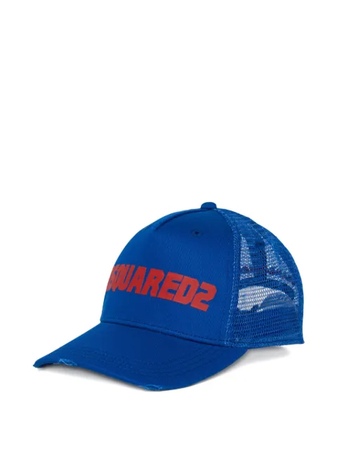 DSQUARED2 KIDS distressed-effect logo-print baseball cap