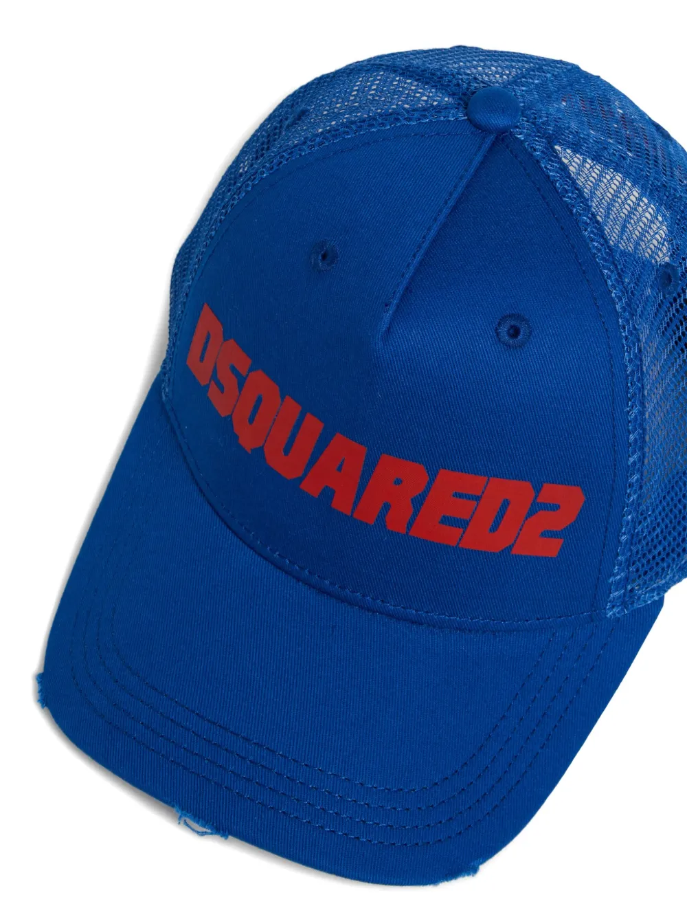 Distressed-Effect Logo-Print Baseball Cap