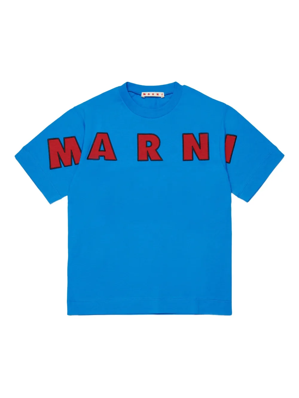 Marni Kids T-shirt con logo ricamato - Blu