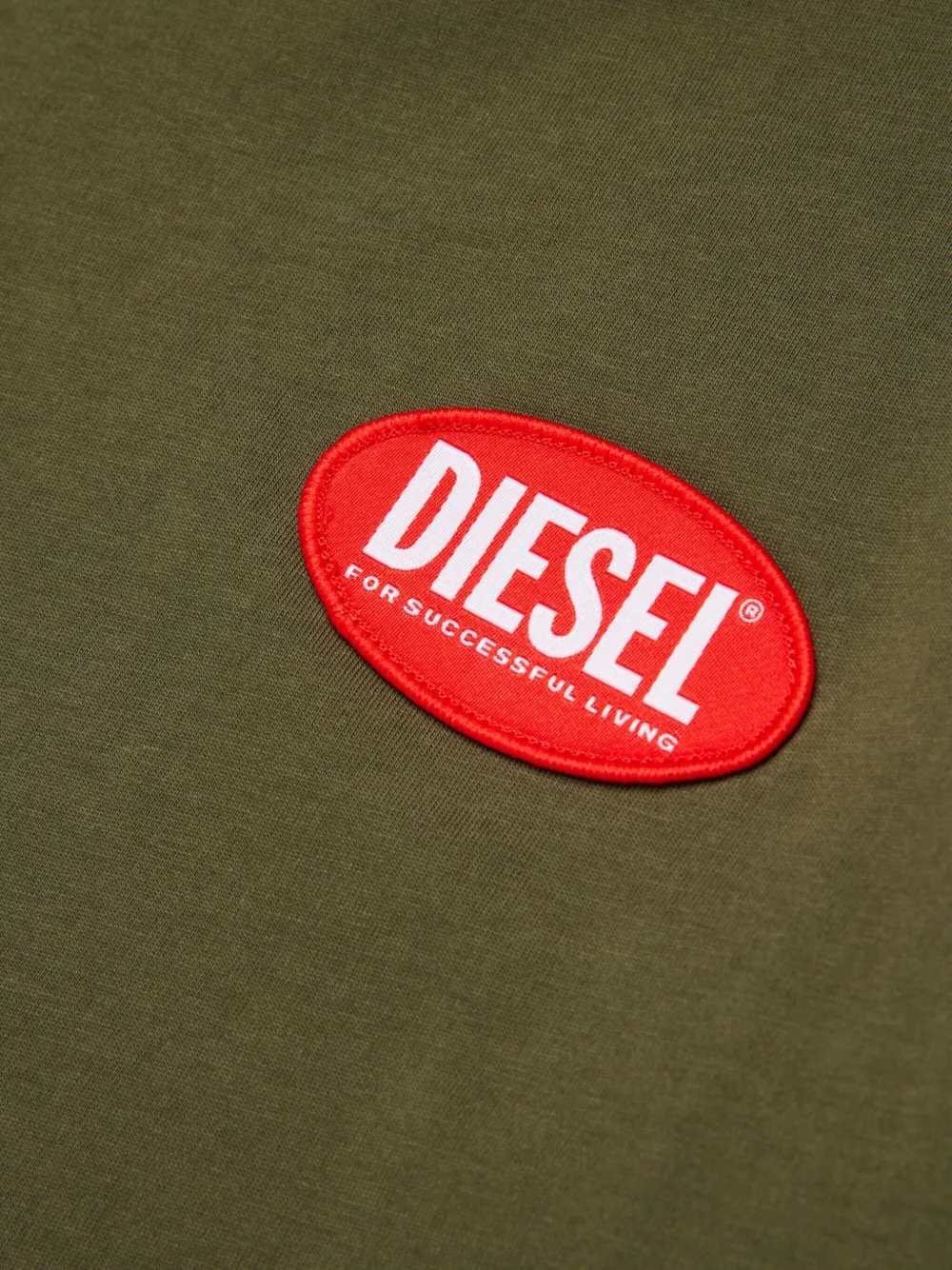 Diesel Kids Tpatch Over T-shirt met ovalen label Groen