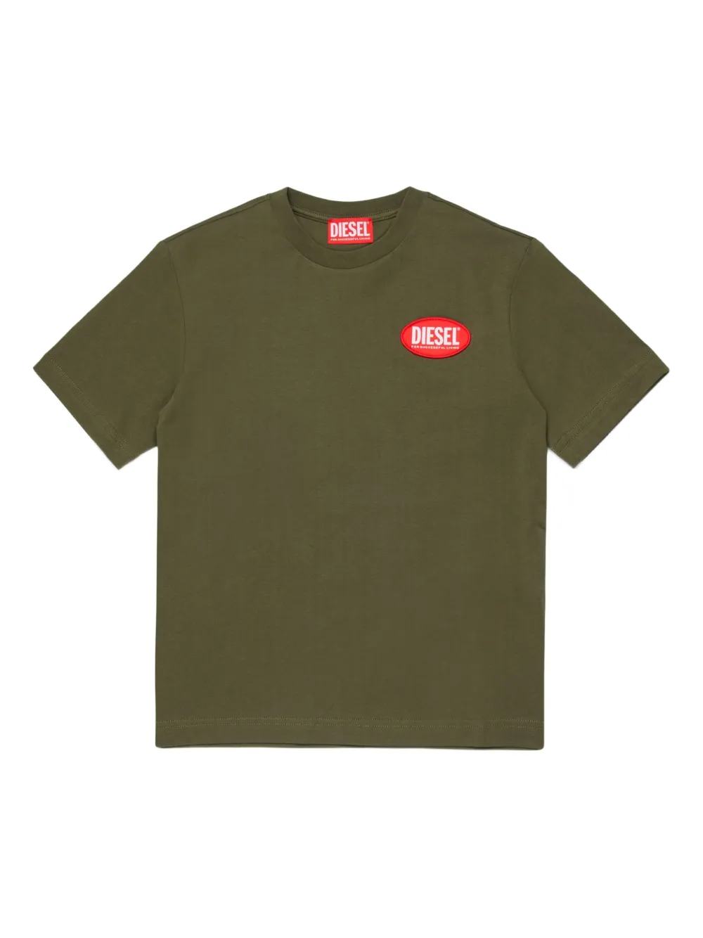 Diesel Kids T-shirt Tpatch Over con etichetta ovale - Verde