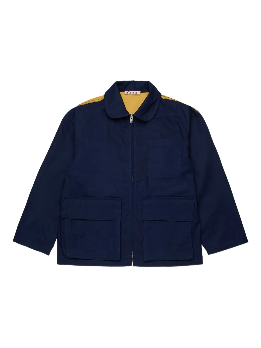 Marni Kids Giacca con design color-block e zip - Blu
