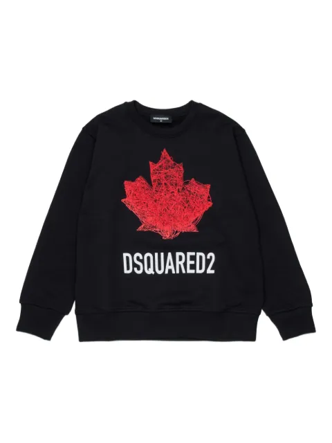 DSQUARED2 KIDS 슬라우치 나뭇잎 그래픽 스웨트셔츠