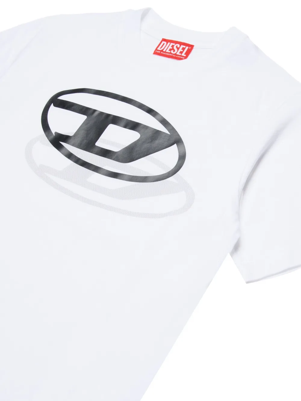Diesel Kids Katoenen T-shirt met logoprint Wit