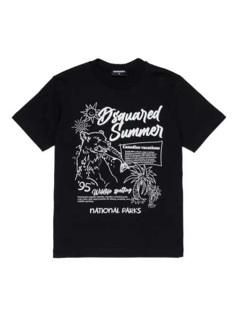 DSQUARED2 KIDS playera con cuello redondo y estampado gráfico