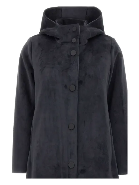 RRD hooded buttoned velour coat