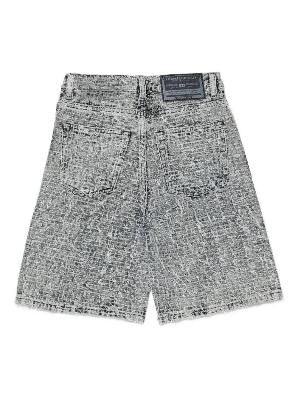 Diesel Kids D-Argjx-Short-J spijkershorts met franje Grijs