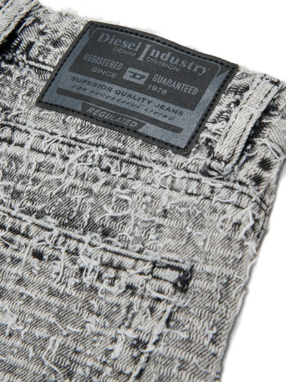 Diesel Kids D-Argjx-Short-J spijkershorts met franje Grijs