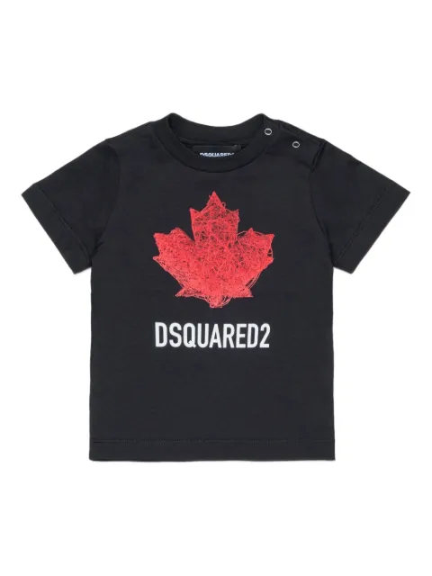 DSQUARED2 KIDS playera con hoja de arce y logo