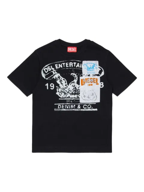 Diesel Kids Tdersim Over t-shirt i bomull med lappdesign