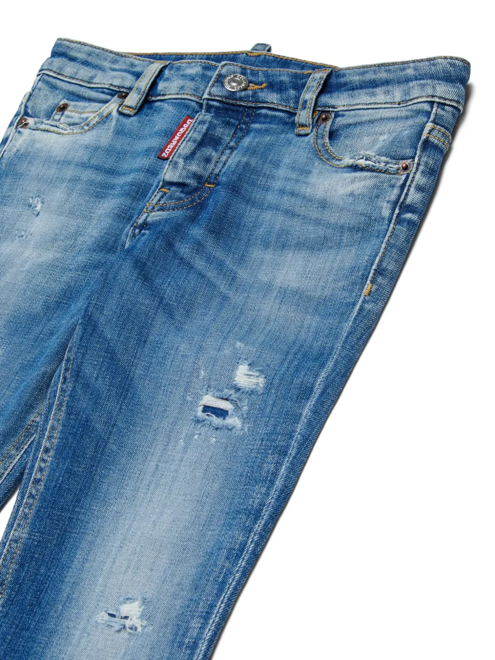 DSQUARED2 KIDS Gerafelde katoenen jeans Blauw