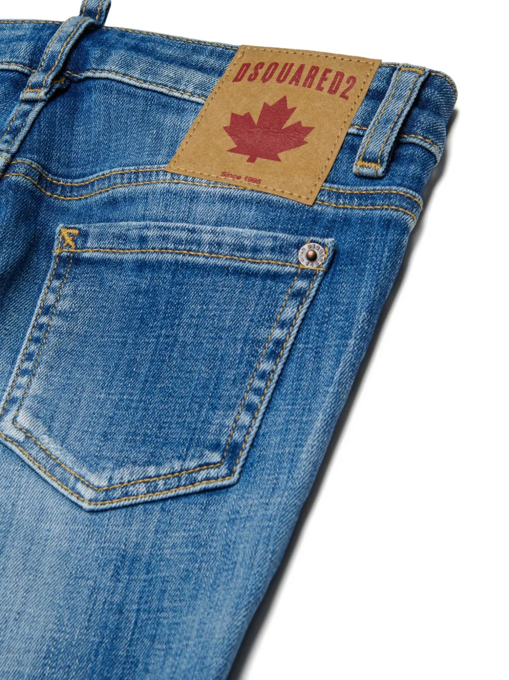 DSQUARED2 KIDS Gerafelde katoenen jeans Blauw