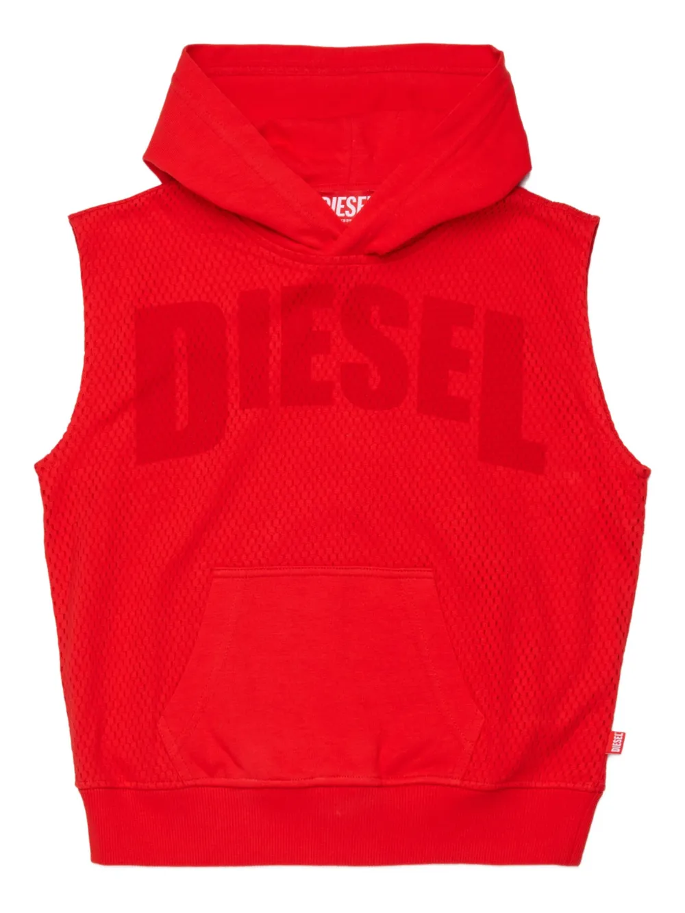 Diesel Kids Gilet Smesh Over con cappuccio - Rosso
