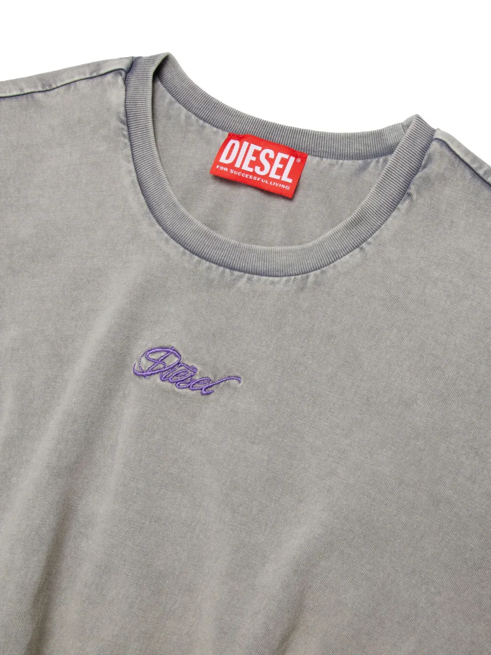 Diesel Kids Tfenerdi T-shirt met geborduurd detail Grijs