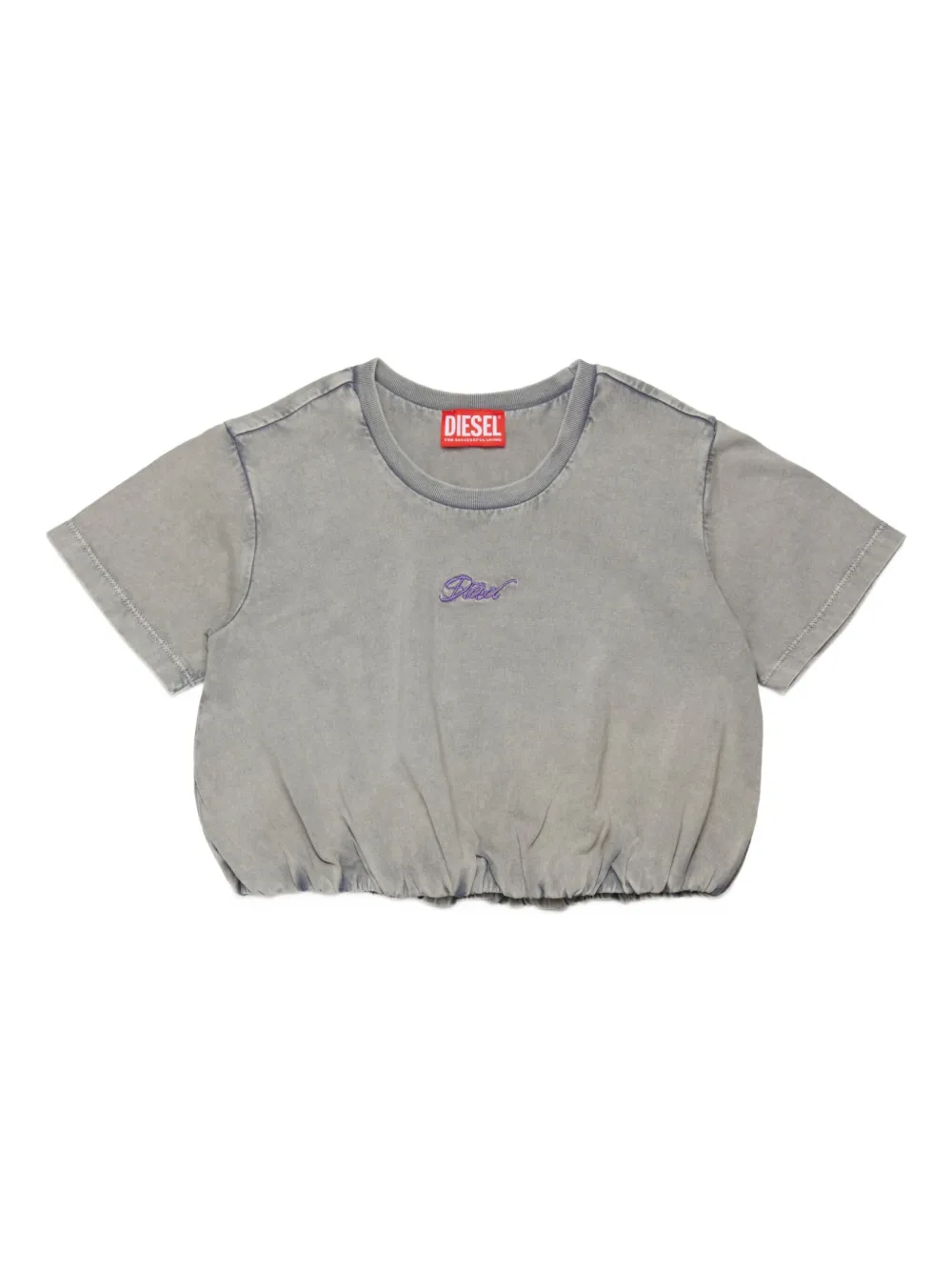 Diesel Tfenerdi Embroidered-detail T-shirt In Gray