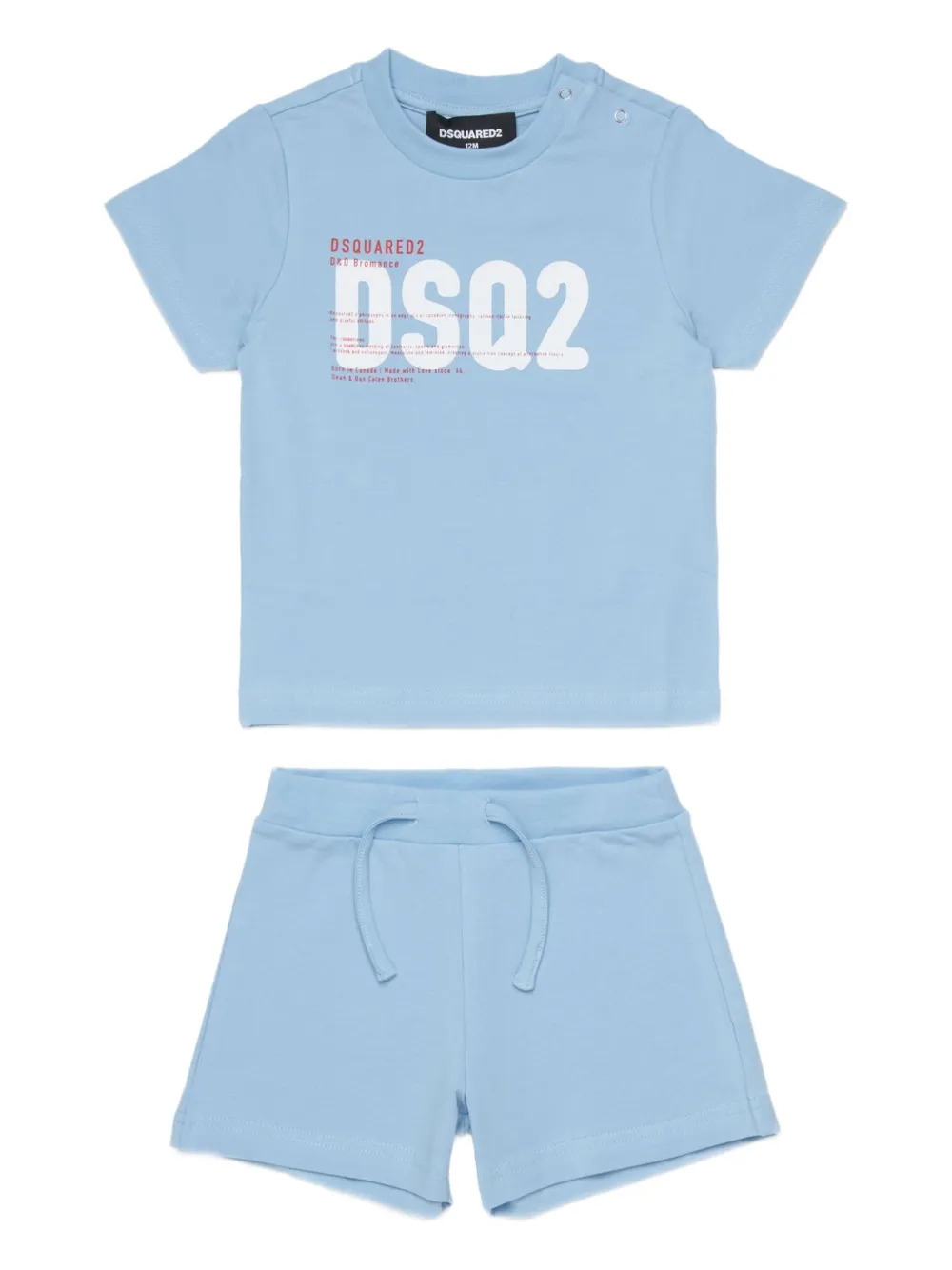 DSQUARED2 KIDS logo-print cotton shorts set | Blue | Image 1