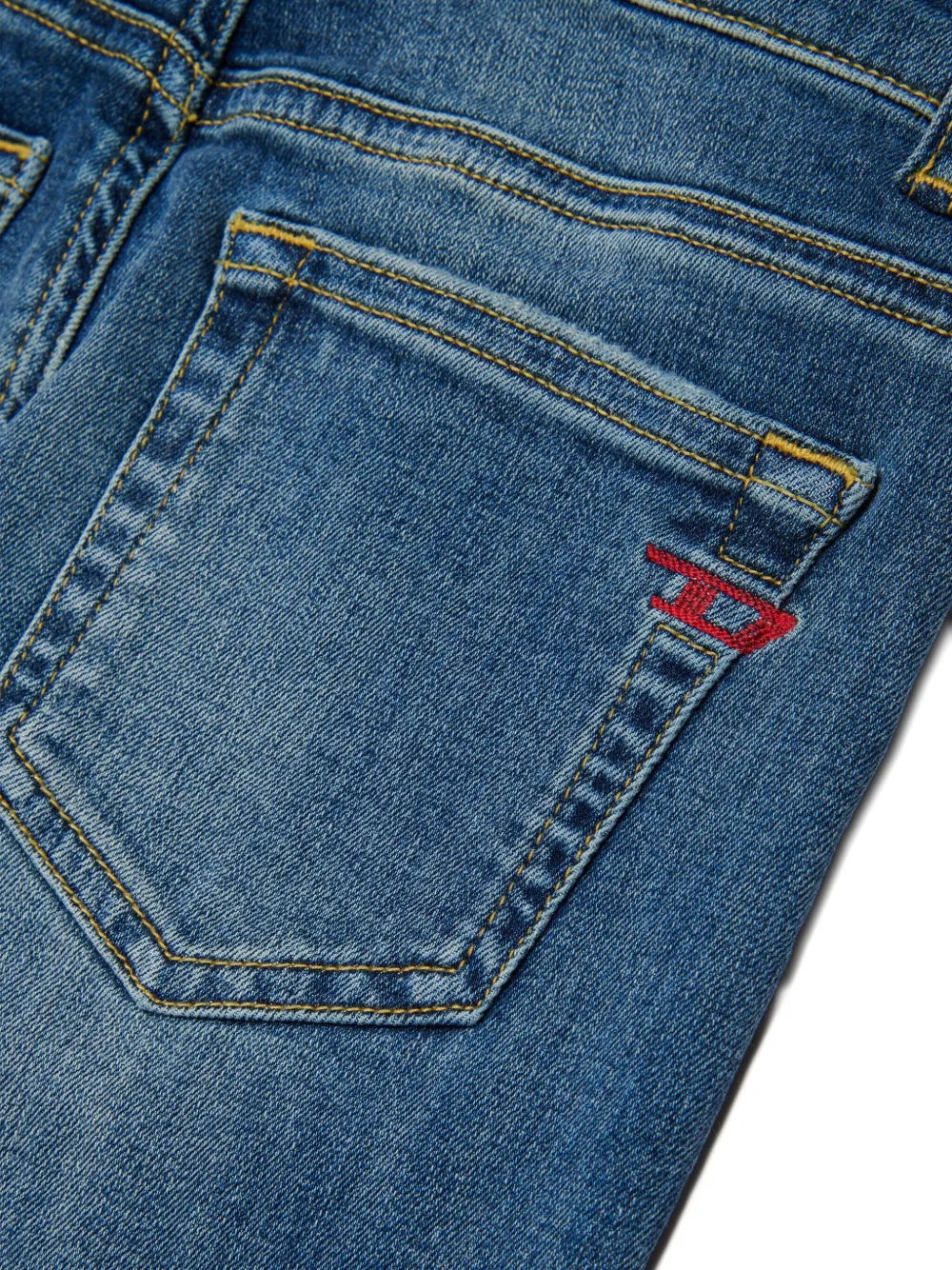 Diesel Kids Gerafelde katoenen jeans Blauw
