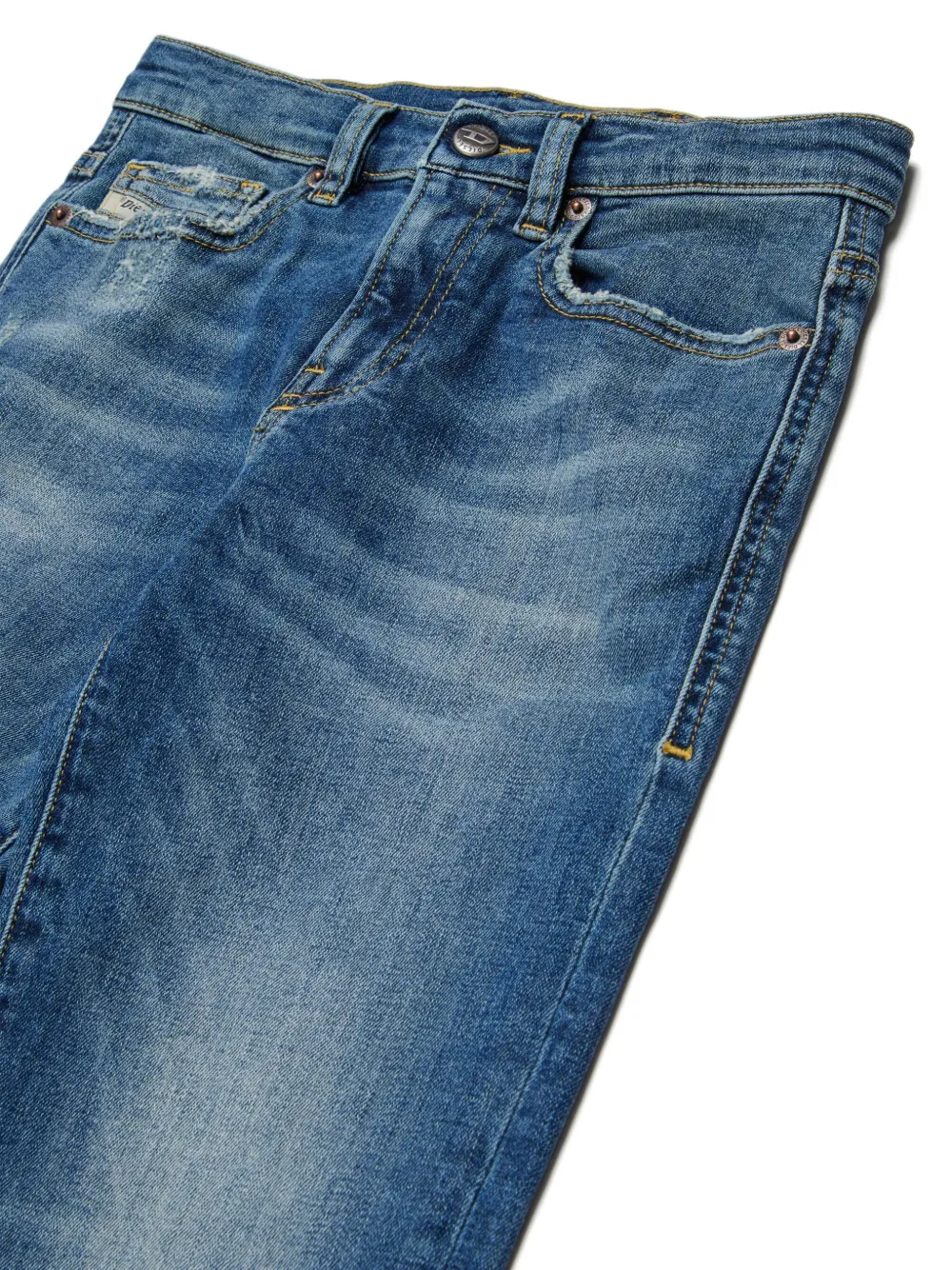 Diesel Kids Gerafelde katoenen jeans Blauw