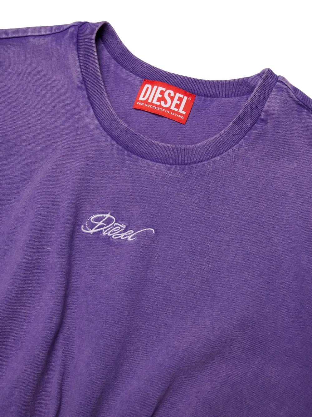 Diesel Logo-detail Cotton Top In Purple