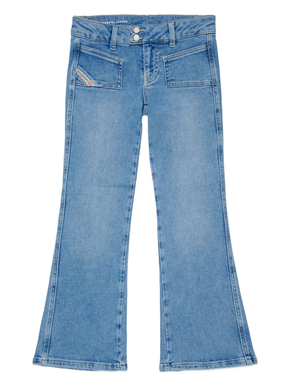 Diesel Kids Jeans in cotone con logo - Blu