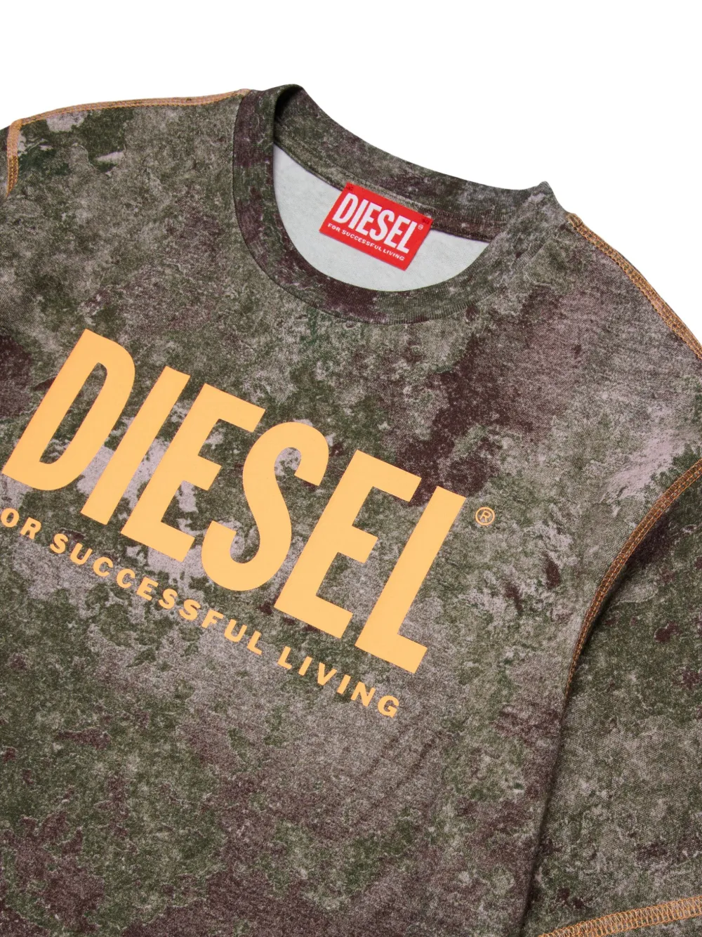 Diesel Kids Tmim Over katoenen T-shirt Groen