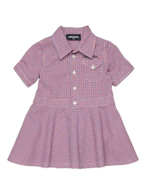 DSQUARED2 KIDS vestido manga corta con motivo de cuadros
