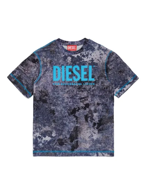 Diesel Kids 티밈 오버 프린트 티셔츠