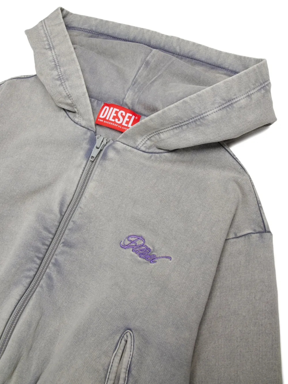 Diesel Sfenerdi Zip Hoodie In Gray
