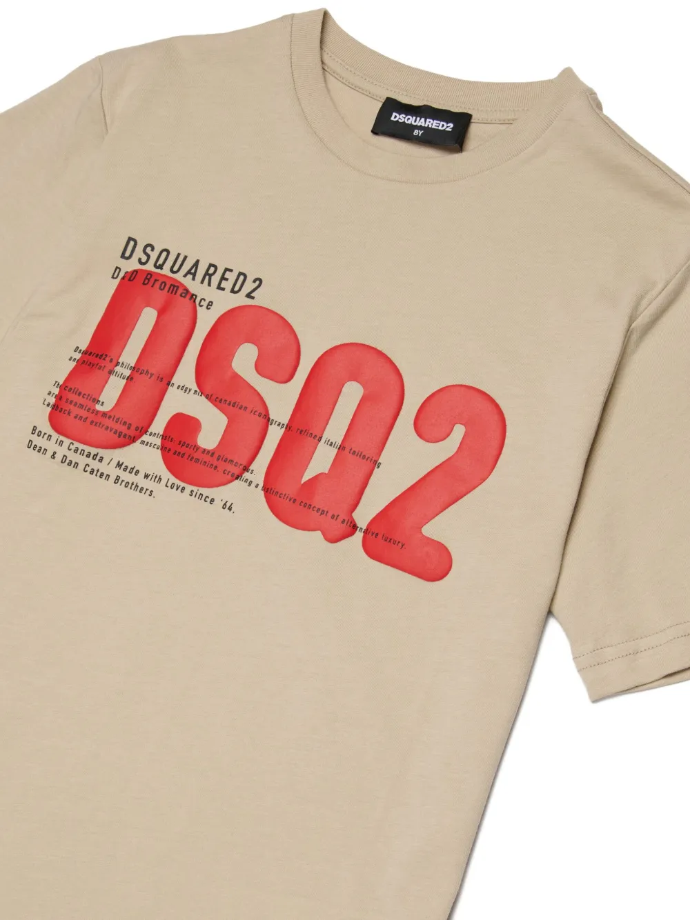 DSQUARED2 KIDS T-shirt met logodetail en ronde hals Beige