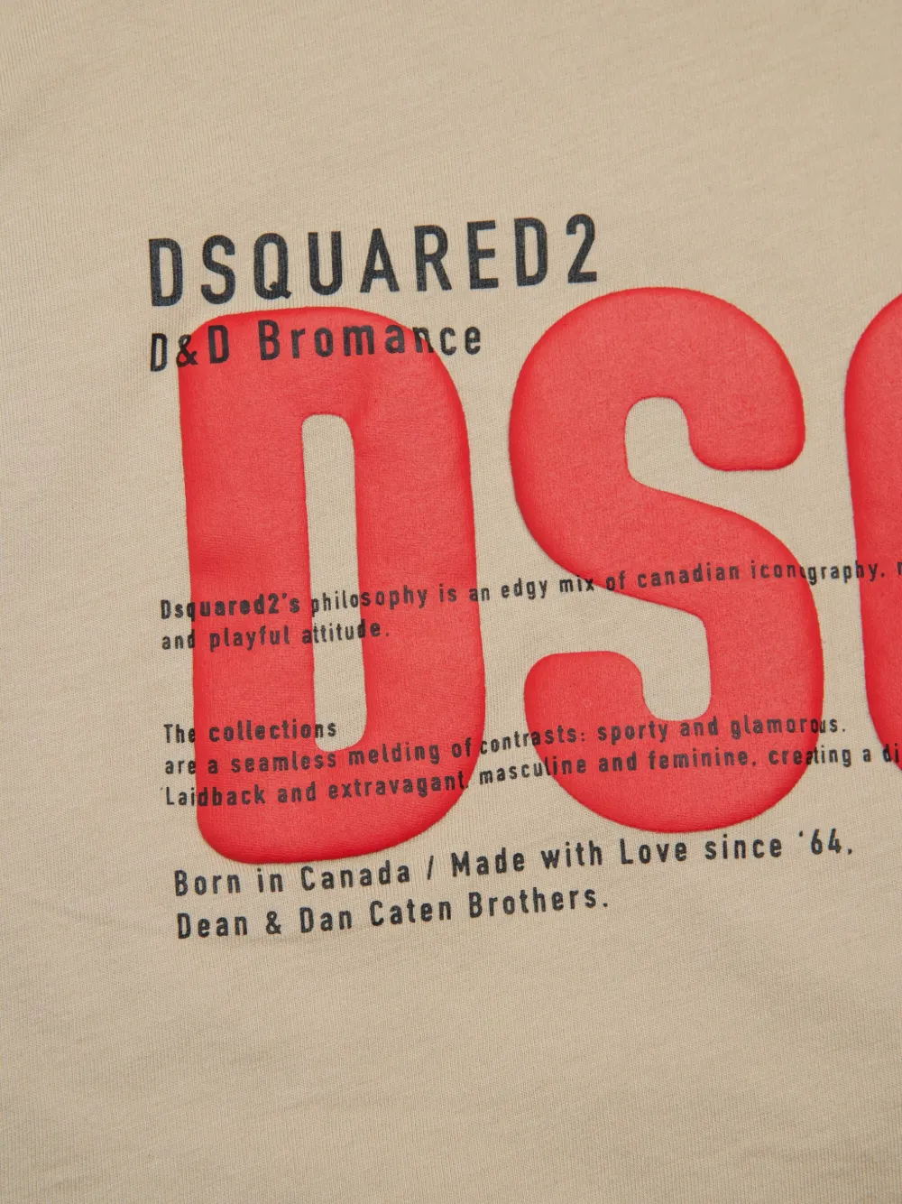 DSQUARED2 KIDS T-shirt met logodetail en ronde hals Beige