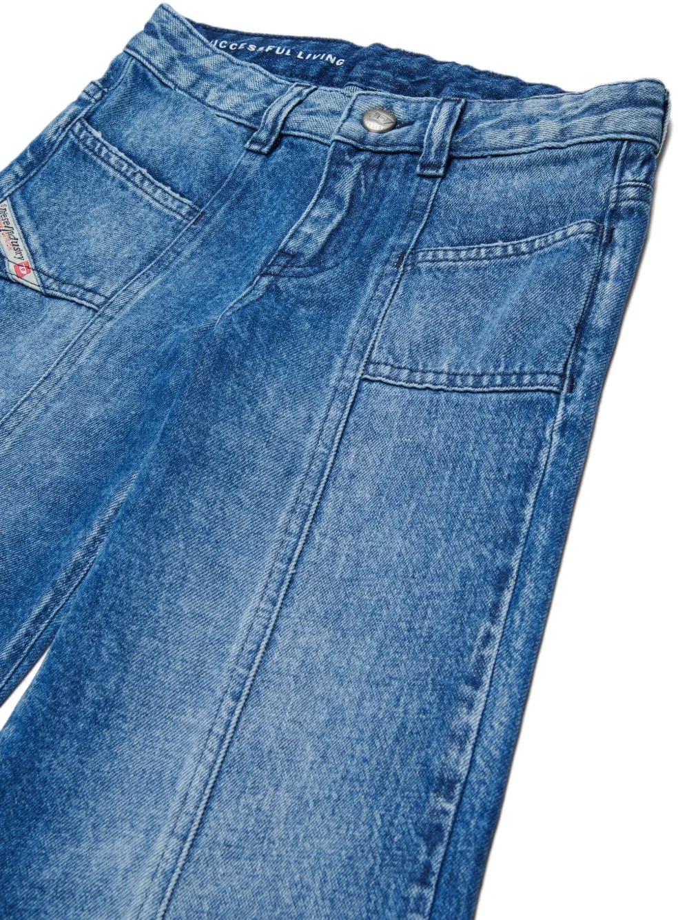Diesel Kids Jeans met logopatch en stiksel Blauw