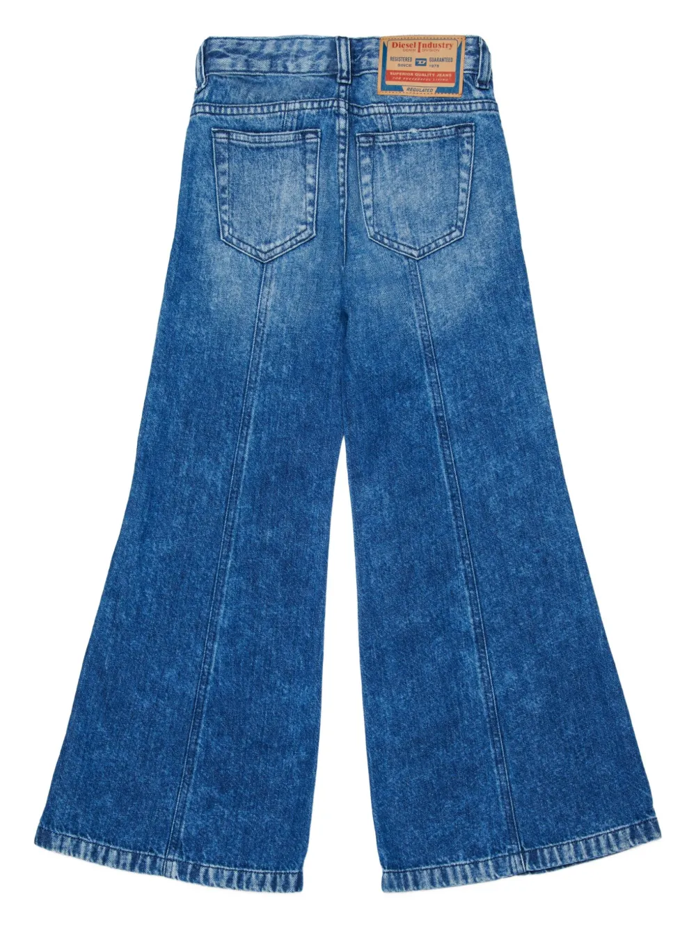 Diesel Kids Jeans met logopatch en stiksel Blauw