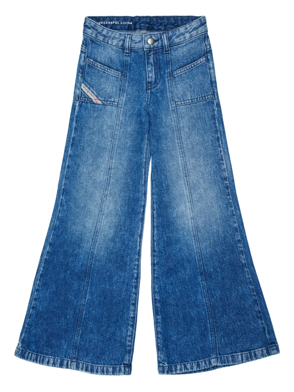Diesel Kids Jeans con applicazione logo - Blu