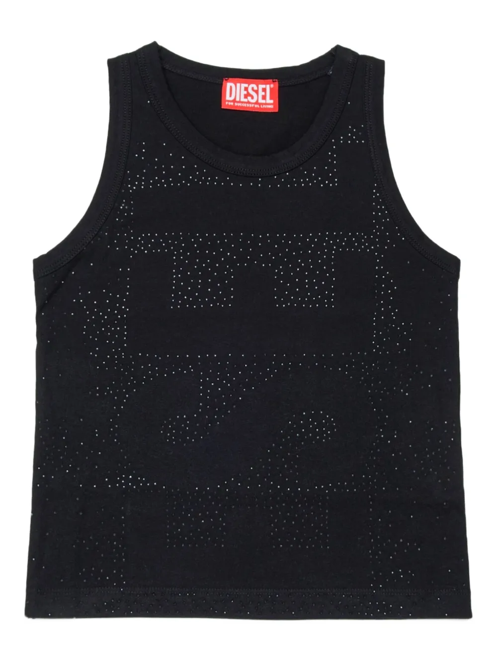 Diesel Kids T-shirt con borchie - Nero