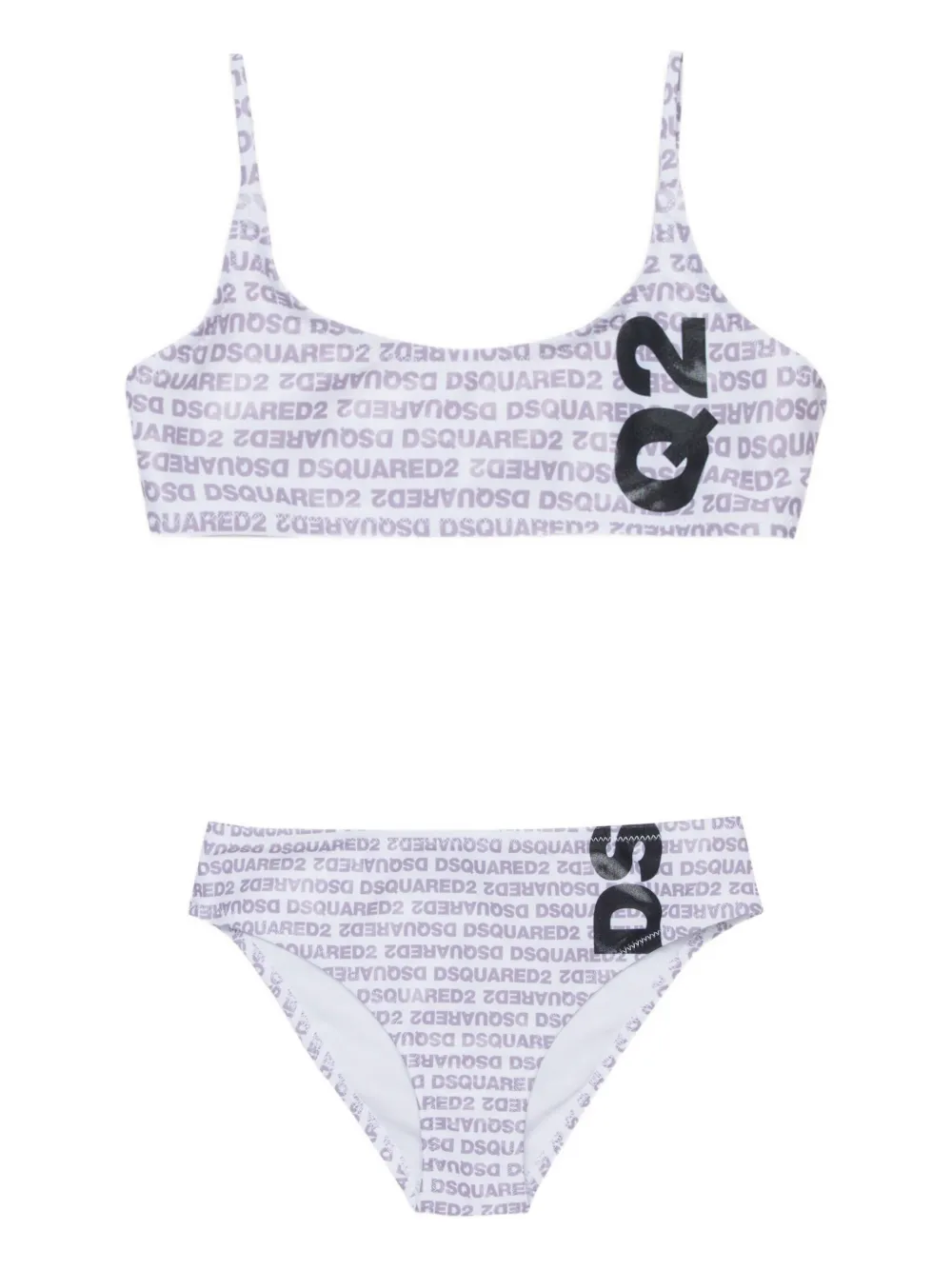 Dsquared2 Kids' Logo-pattern Bikini In White