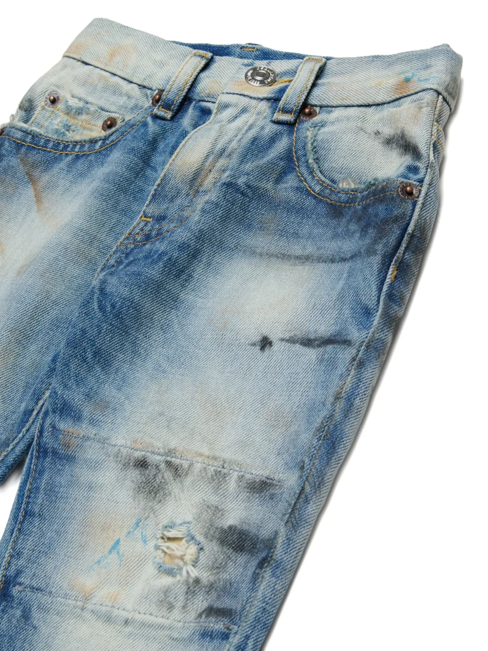 Dsquared2 Distressed Loose Jeans In Blue