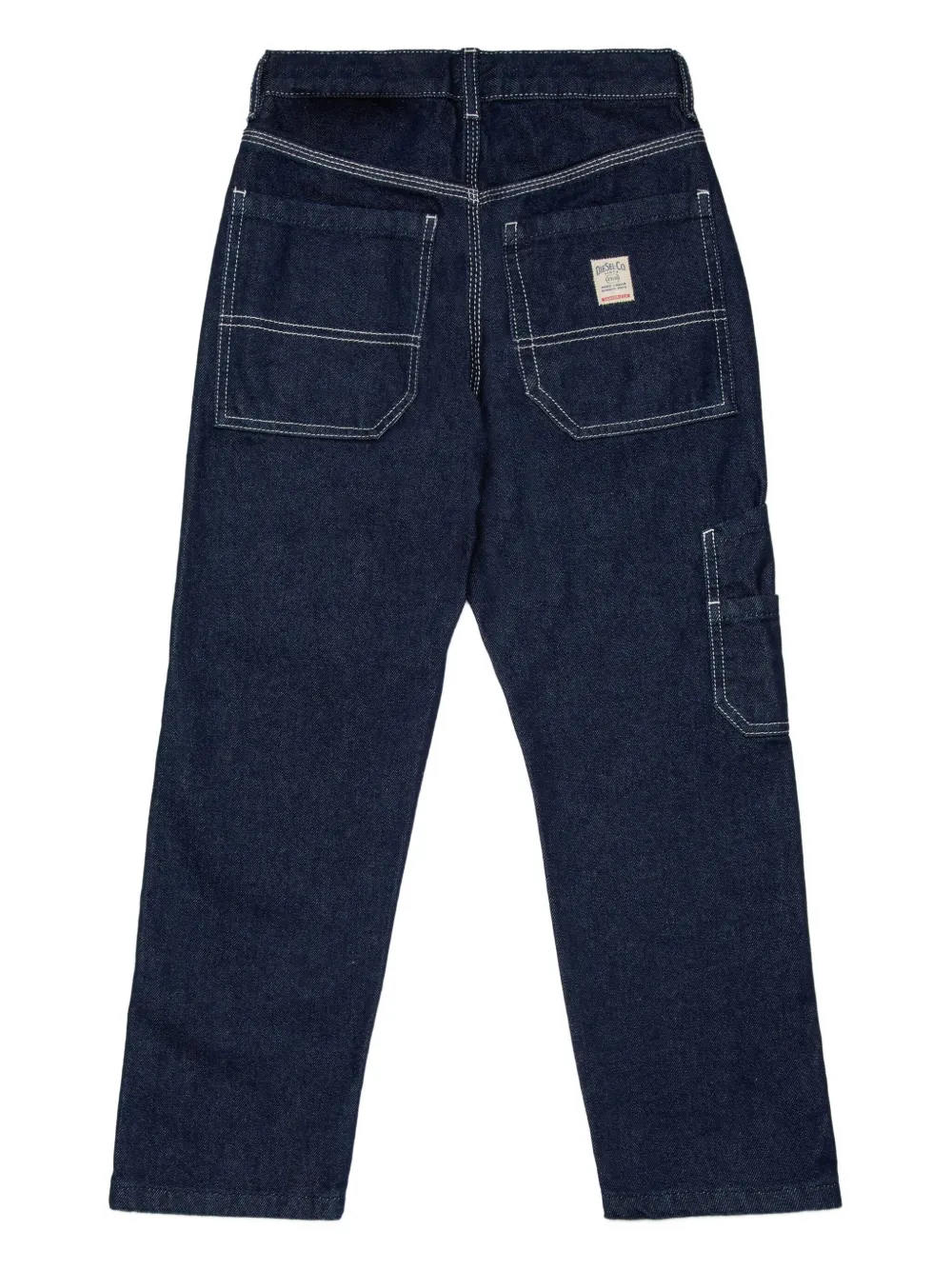 Diesel Kids Jeans met opgestikte zak en logo-label Blauw