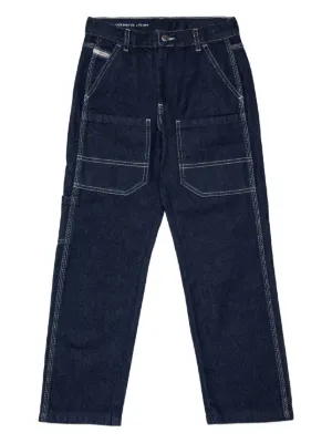 Moncler Enfant ロゴ ジーンズ | ブルー | FARFETCH JP