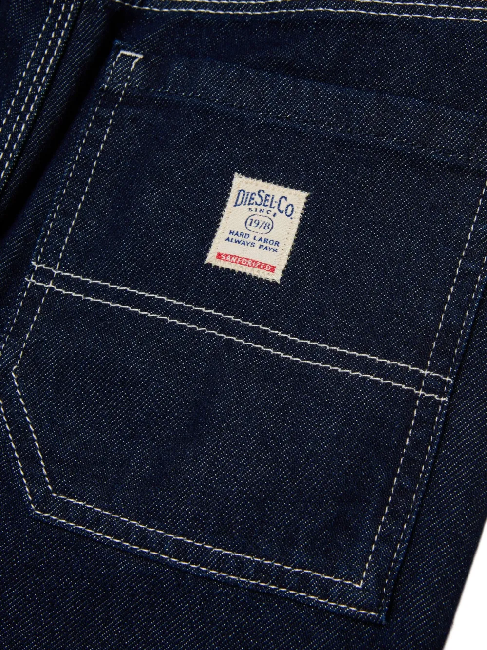 Diesel Kids Jeans met opgestikte zak en logo-label Blauw