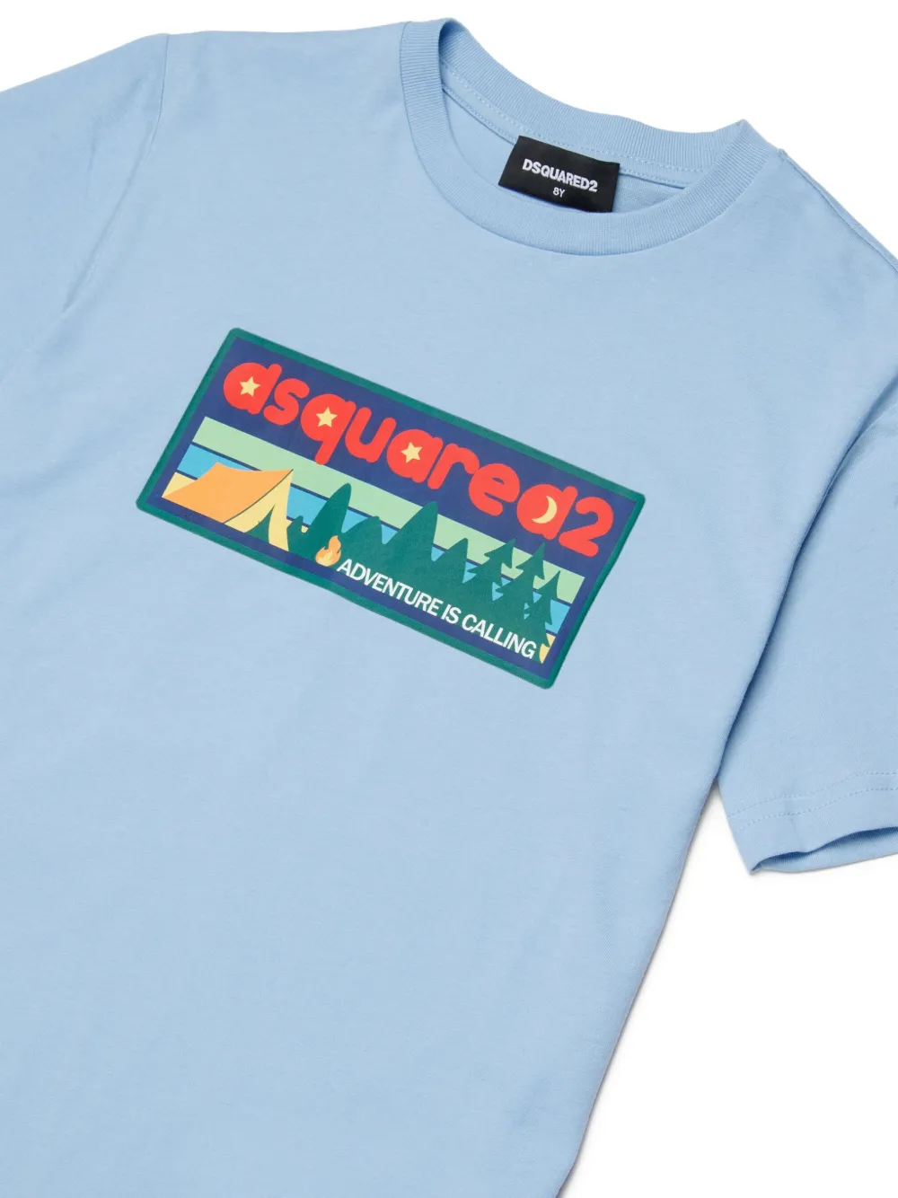 Dsquared2 Graphic Crew-neck T-shirt In Blue