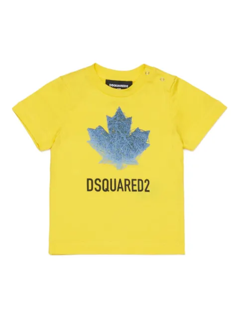 DSQUARED2 KIDS playera con hoja de arce estampada