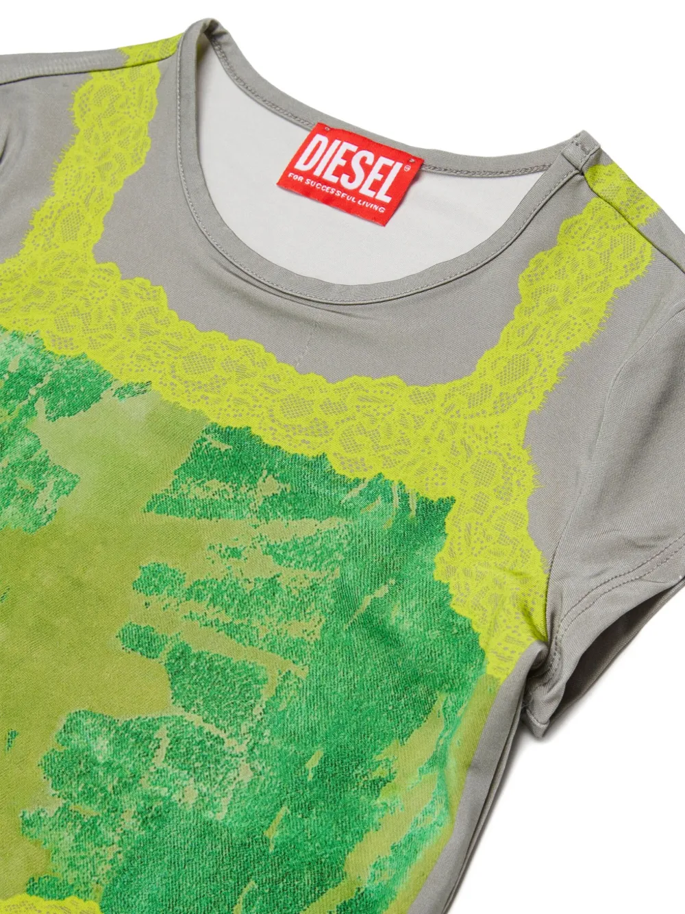  Diesel Kids Tipiz Lace-embroidered T-shirt - Grey 