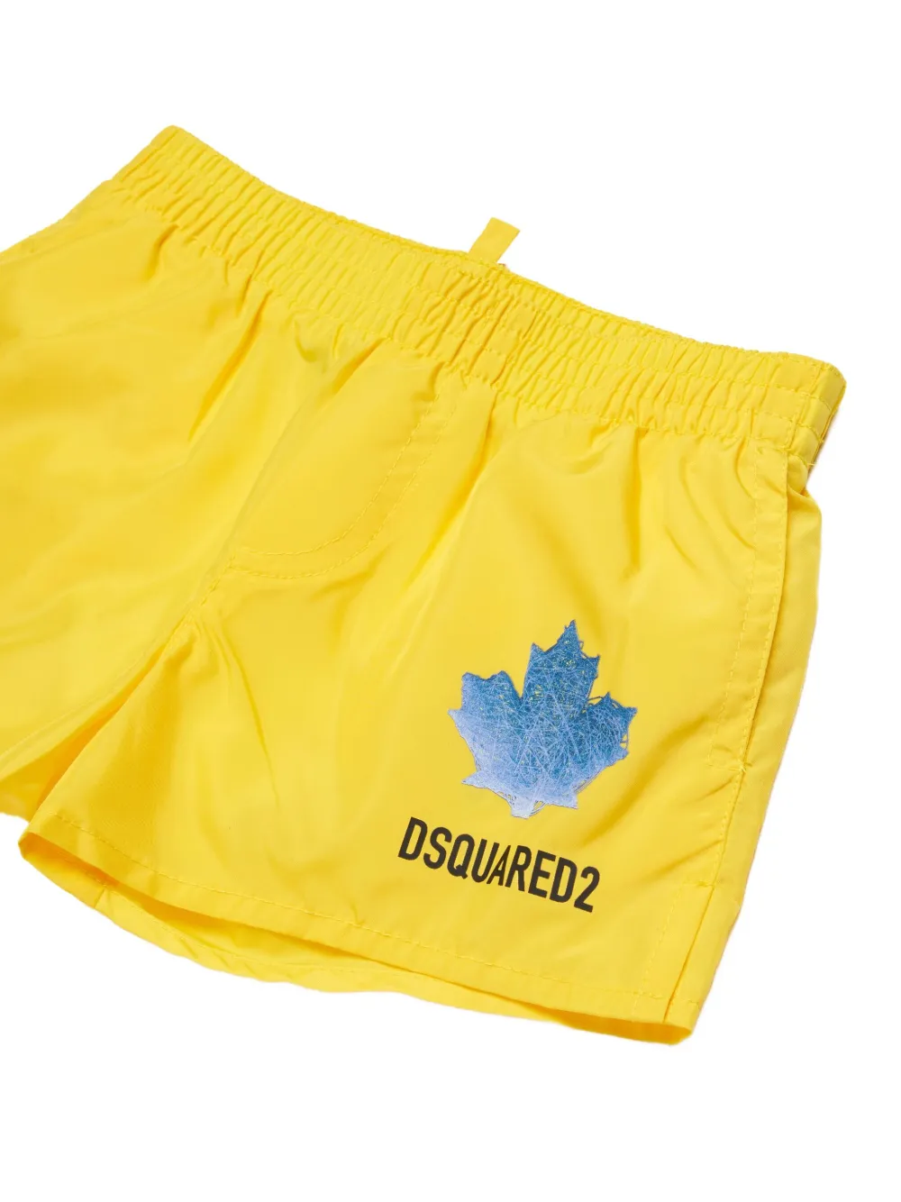 Dsquared2 Maple-leaf Swim Shorts In Yellow