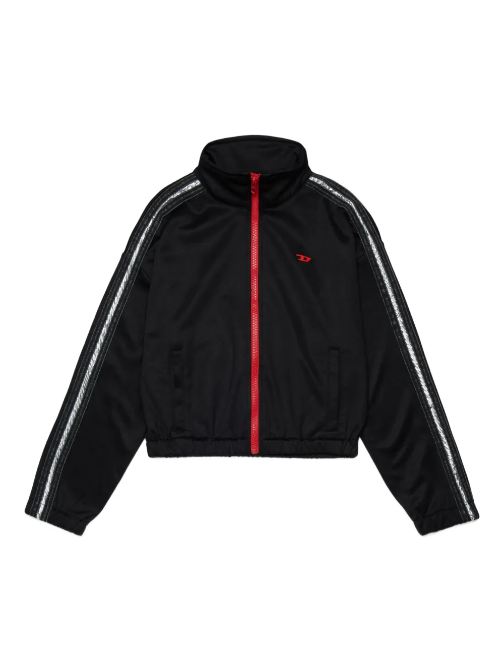Diesel Kids Felpa Street a righe con zip - Nero