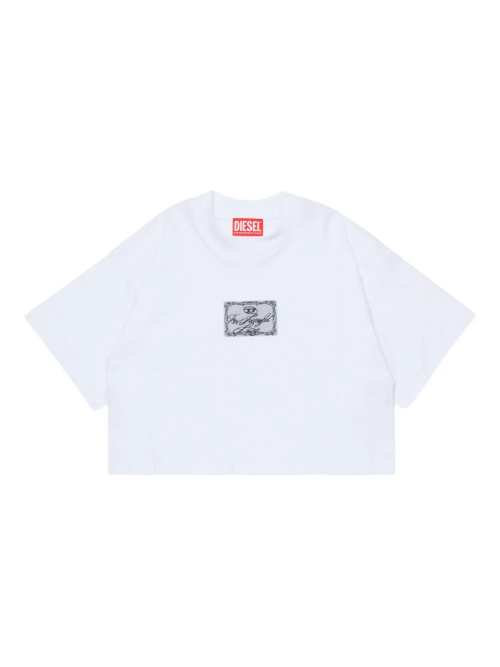 Diesel Kids' Tylace Cotton T-shirt In White